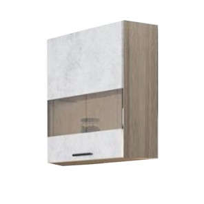 Шкаф кухонный со стеклом Модус, Ш500с/720, цемент светлый в Туле