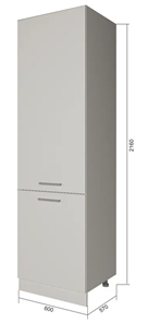 Кухонный шкаф-пенал П7 1, Антрацит/Белый в Туле
