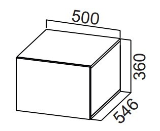 Шкаф кухонный настенный Стайл, ШГ500г/360 горизонтальный, МДФ в Туле