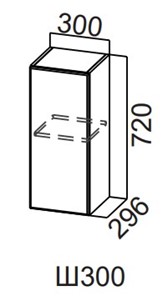 Навесной кухонный шкаф Модерн New, Ш300/720, МДФ в Туле