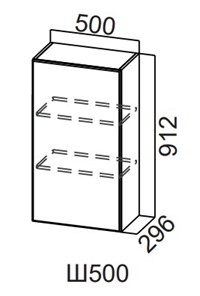 Шкаф навесной на кухню Модерн New, Ш500/912, МДФ в Туле