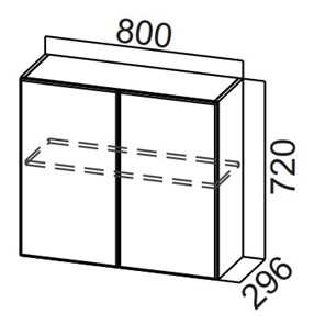 Навесной кухонный шкаф Стайл, Ш800/720, МДФ в Туле