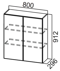 Навесной кухонный шкаф Стайл, Ш800/912, МДФ в Туле