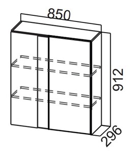 Угловой кухонный шкаф Стайл, Ш850у/912, МДФ в Туле