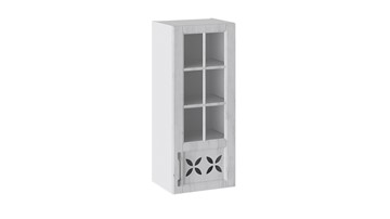 Навесной кухонный шкаф Прованс (Белый глянец/Санторини светлый) cо стеклом правый В_96-40_1ДРДс(R) в Туле