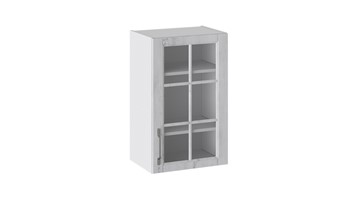 Шкаф навесной Прованс (Белый глянец/Санторини светлый) со стеклом В_72-45_1ДРс в Туле