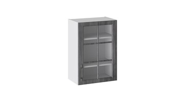 Навесной шкаф Прованс (Белый глянец/Санторини темный) со стеклом В_72-50_1ДРс в Туле