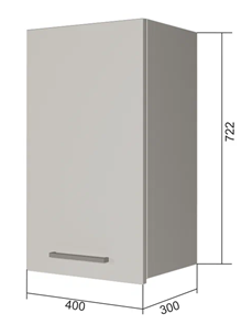 Навесной кухонный шкаф В7 40, Сатин/Белый в Туле