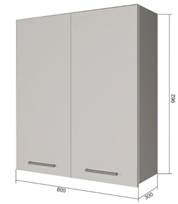 Навесной кухонный шкаф В9 80, МДФ Океания/Белый в Туле