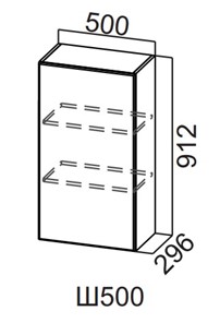 Навесной кухонный шкаф Вельвет Ш500/912 в Туле
