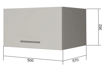 Кухонный навесной шкаф ВГ50Г, Белое гладкое Ламарти/Белый в Туле