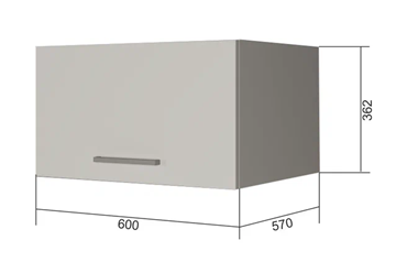 Навесной кухонный шкаф ВГ60Г, Белое гладкое Ламарти/Антрацит в Туле
