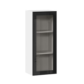 Шкаф кухонный высокий со стеклом 400 Индиго ЛД 298.420.000.026, Белый/Чёрный в Туле