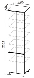 Шкаф-пенал распашной Стайл, П600г(2332), МДФ в Туле