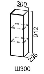 Кухонный навесной шкаф Модус, Ш300/912, галифакс в Туле