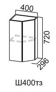 Торцевой кухонный шкаф закрытый Модерн New, Ш400тз/720, МДФ в Туле