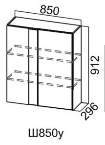 Настенный шкаф Модус, Ш850у/912, цемент светлый в Туле