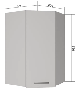 Кухонный угловой шкаф ВУ9, Сатин/Белый в Туле
