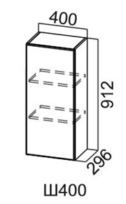 Шкаф навесной Модус, Ш400/912, галифакс в Туле