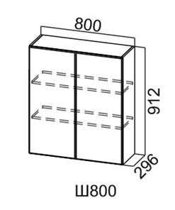 Навесной кухонный шкаф Модус, Ш800/912, цемент светлый в Туле