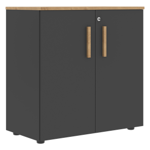 Шкаф широкий низкий с малыми дверцами FORTA Графит-Дуб Гамильтон  FLC 80.1(Z) (798х404х801) в Туле