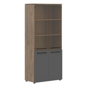 Шкаф высокий комбинированные двери MORRIS TREND Антрацит/Кария Пальмира MHC 85.2 (854х423х1956) в Туле