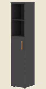 Высокий шкаф колонна с глухой средней дверью левой FORTA Черный Графит  FHC 40.6 (L) (399х404х1965) в Туле