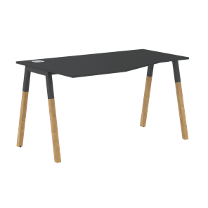 Письменный стол левый FORTA Черный Графит-Черный Графит-Бук  FCT 1367 (L) (1380х900(670)х733) в Туле