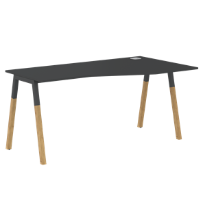 Письменный стол правый FORTA Черный Графит-Черный Графит-Бук FCT 1567  (R) (1580х900(670)х733) в Туле