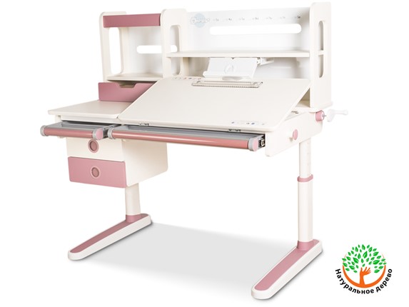 Детский стол-трансформер Mealux Oxford Max, Белый/Розовый в Туле - изображение