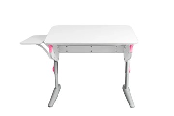 Детский стол-трансформер 5/100 (СУТ.46) + Polka_b 5/550 Рамух белый/серый/розовый в Туле