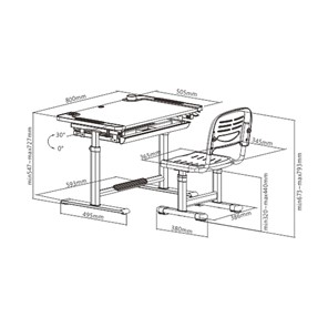 Растущий стол и стул Littonia Grey FUNDESK (c лампой и подставкой) в Туле - предосмотр 8