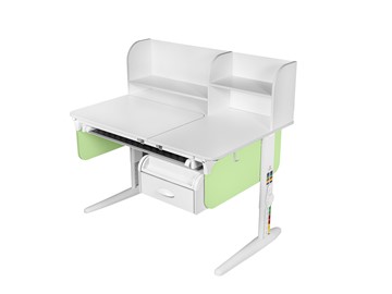 Детский стол-трансформер Lp/70-45 (СУТ.62 PRO) + Tumba 8 с лотком белый/белый/фисташковый в Туле