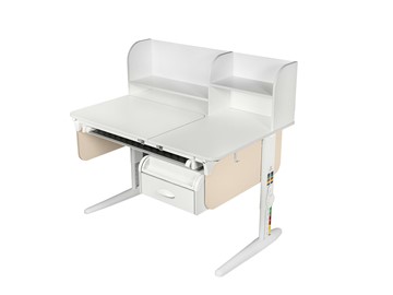 Детский стол-трансформер Lp/70-45 (СУТ.62 PRO) + Tumba 8 с лотком белый/белый/крем в Туле