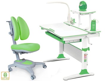 Растущая парта + стул Комплект Mealux EVO Evo-30 Z (арт. Evo-30 Z + Y-115 KZ), серый, зеленый в Туле