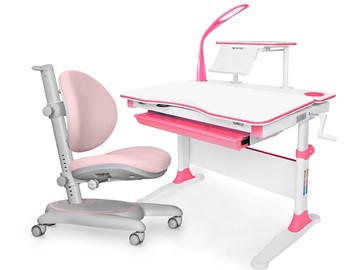 Растущая парта + стул Комплект Mealux EVO Evo-30 PN (арт. Evo-30 PN + Y-508 KP), серый, розовый в Туле