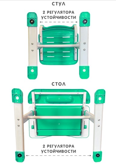 Комплект из растущих парты и стула SET HOLTO-17А, зеленый в Туле - изображение 12