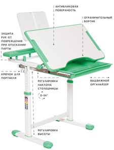 Комплект из растущих парты и стула SET HOLTO-17А, зеленый в Туле - предосмотр 5