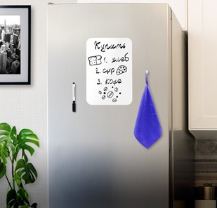 Магнитно-маркерная доска на холодильник BRAUBERG, 30х21 см с маркером, магнитом и салфеткой в Туле - предосмотр 2