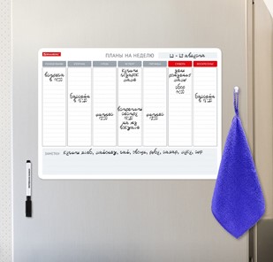 Магнитный планинг на холодильник BRAUBERG на неделю, 42х30 см с маркером и салфеткой в Туле - предосмотр 4